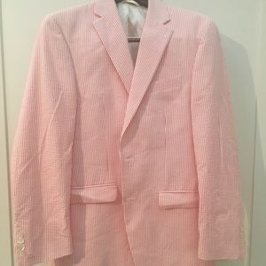 Ralph Lauren Pink Seersucker Blazer 38r